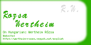 rozsa wertheim business card